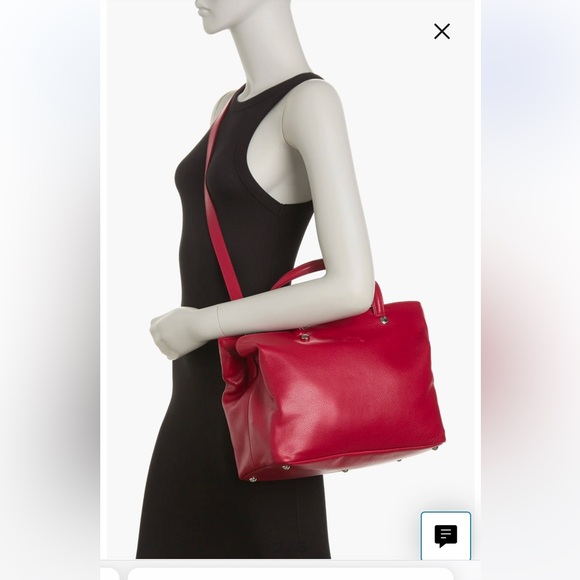 Longchamp Top Handle Leather Satchel. Red - Picture 2 of 5
